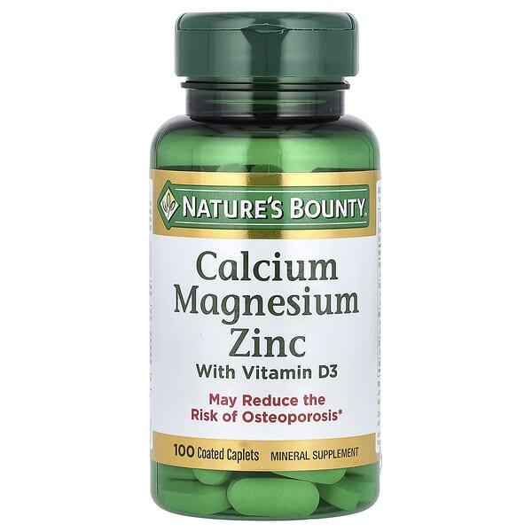 Nature's Bounty, Calcium-Magnésium-Zinc avec vitamine D3, 100 comprimés-capsules enrobés